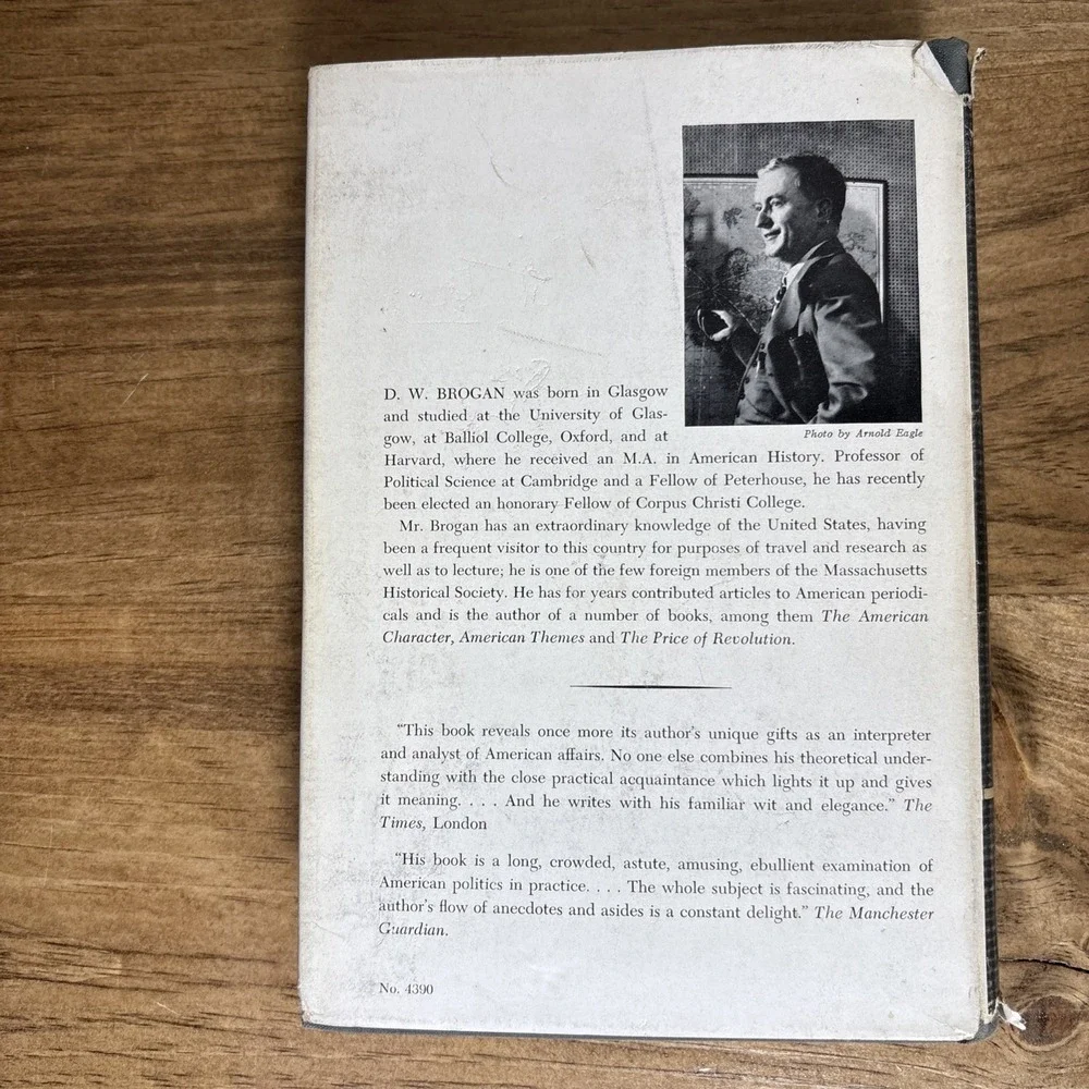 1954 Politics In America By D.W.‎ Brogan, Rough Cut-See Pictures